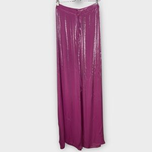 Nasty Gal Plus Size Satin Shimmer Wide Leg Pants Size 24